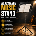 Adjustable Black Steel Music Stand – Sheet Music Holder