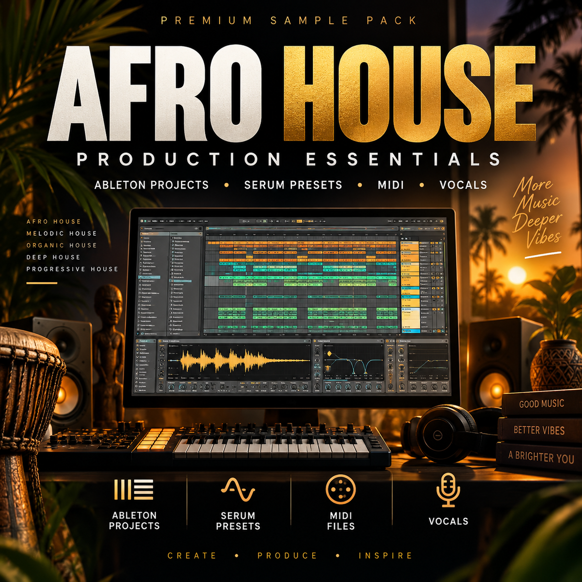 Afro House Sample Pack – Ableton Projects, Serum Presets, MIDI & Vocals