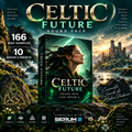 Celtic Future Sound Pack for Serum 2 with 166 WAV samples and 10 presets, shown in a cinematic Celtic fantasy scene.