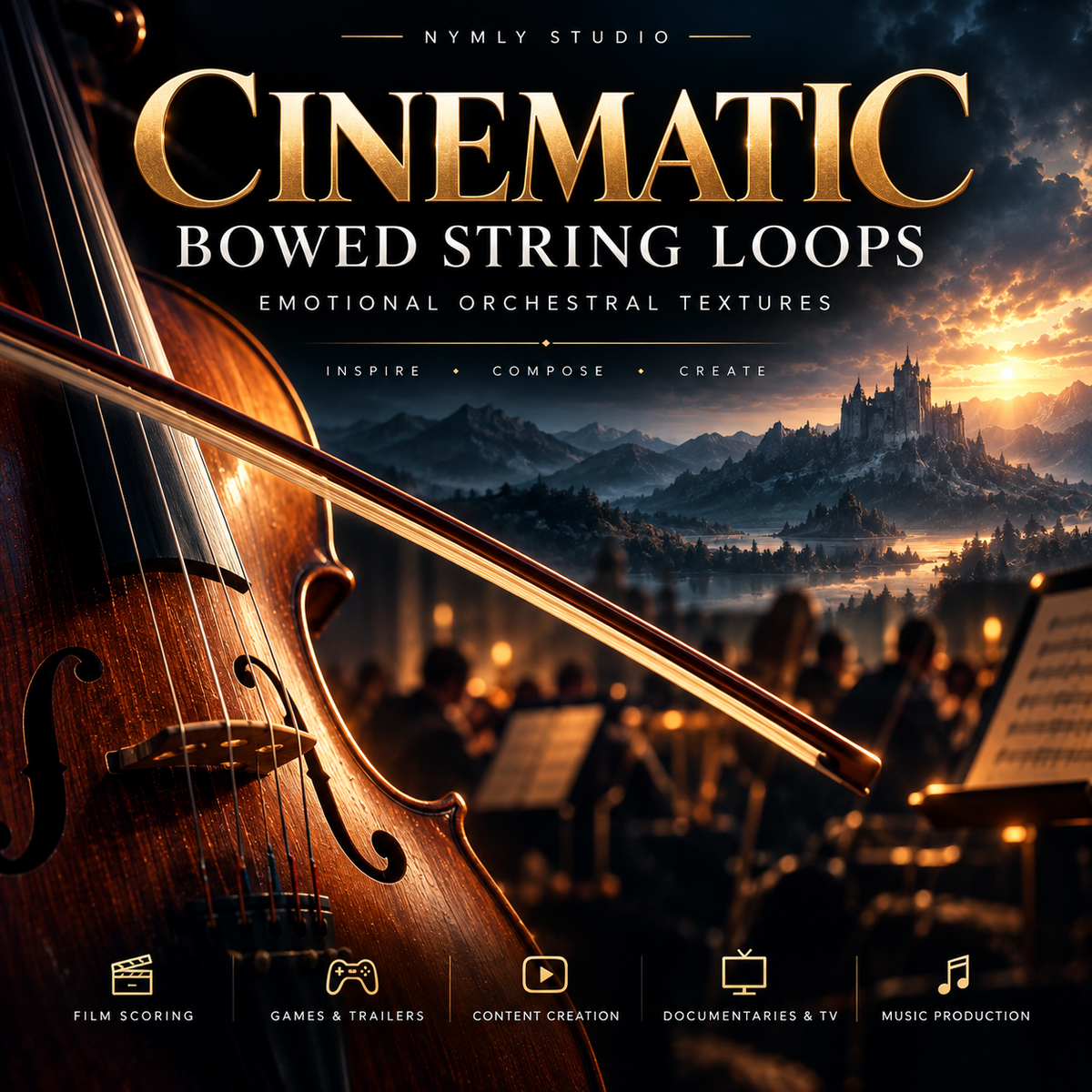 Cinematic Bowed String Loops – Emotional Orchestral Textures