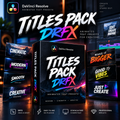 DaVinci Resolve titles pack with animated DRFX text presets in a cinematic editing workspace.