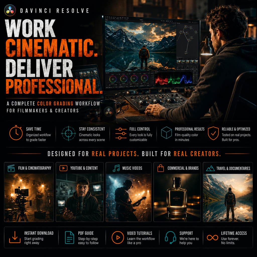 DaVinci Resolve PowerGrade workflow for cinematic video color grading
