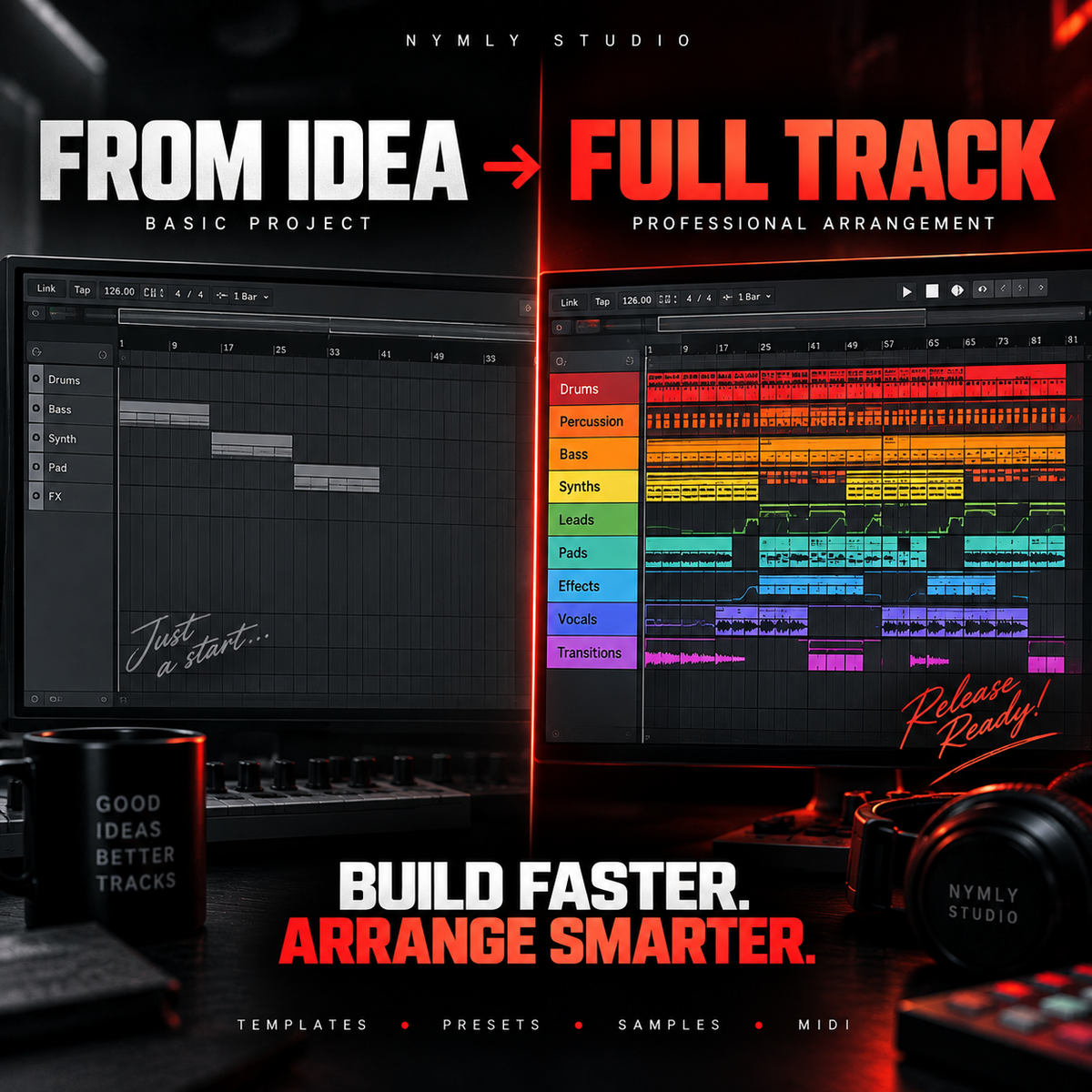 Tech House Ableton Live Template Bundle – Serum 2 Presets, WAV Samples & MIDI