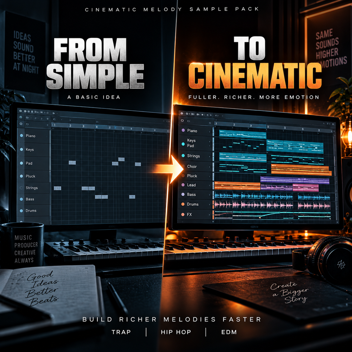 Cinematic Melody Sample Pack – WAV & MIDI for Trap, Hip Hop & EDM