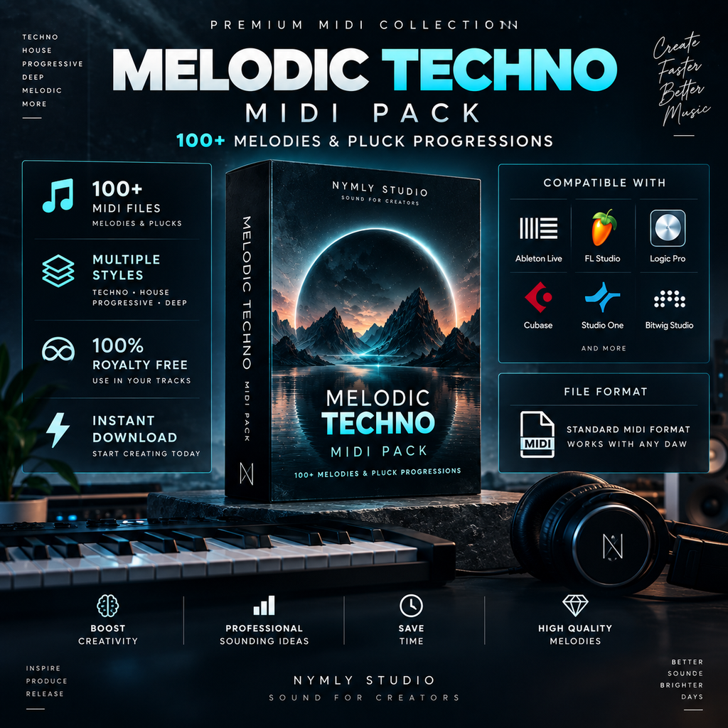 Melodic Techno MIDI Pack – 100+ Melodies & Pluck Progressions