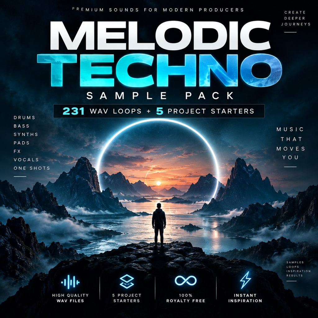 Producer using Melodic Techno samples in a professional DAW workflow to build polished electronic music.