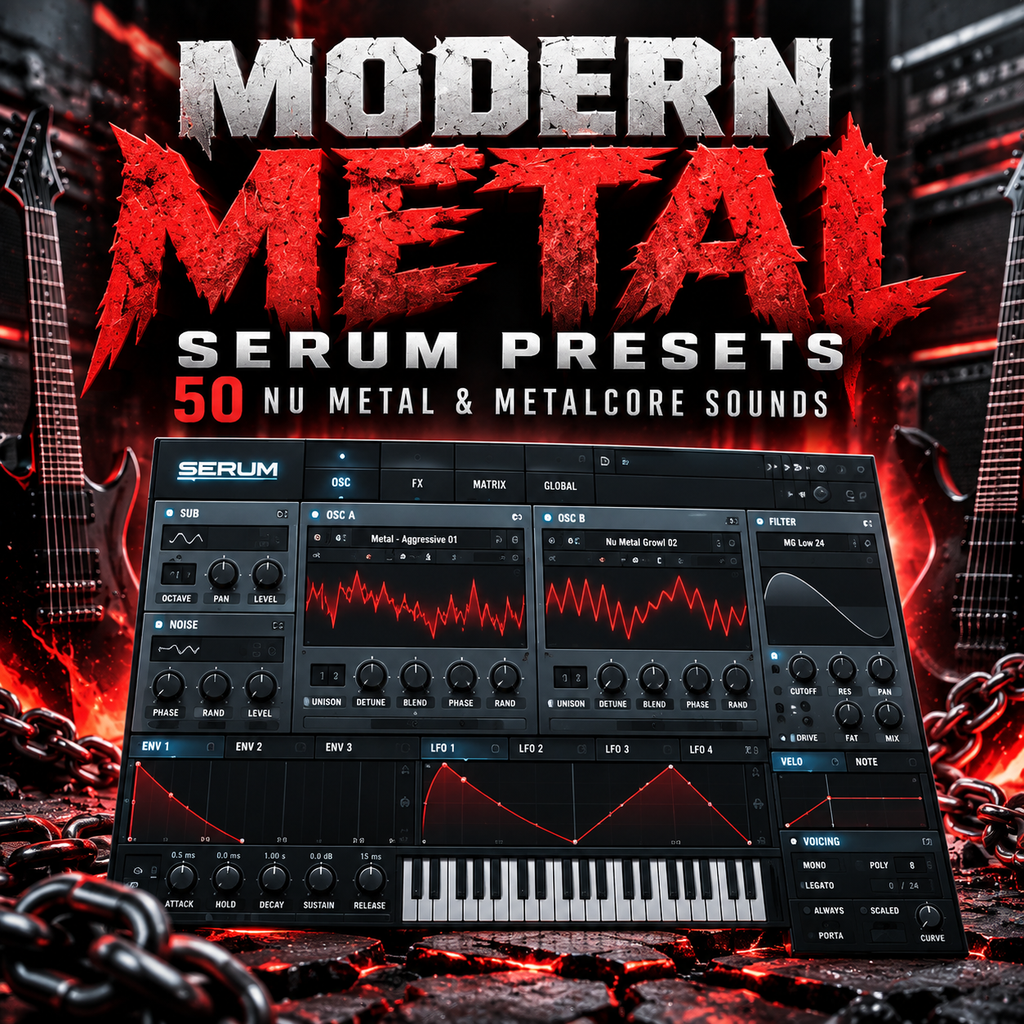 Modern Metal Serum Presets with 50 Nu Metal and Metalcore synth sounds