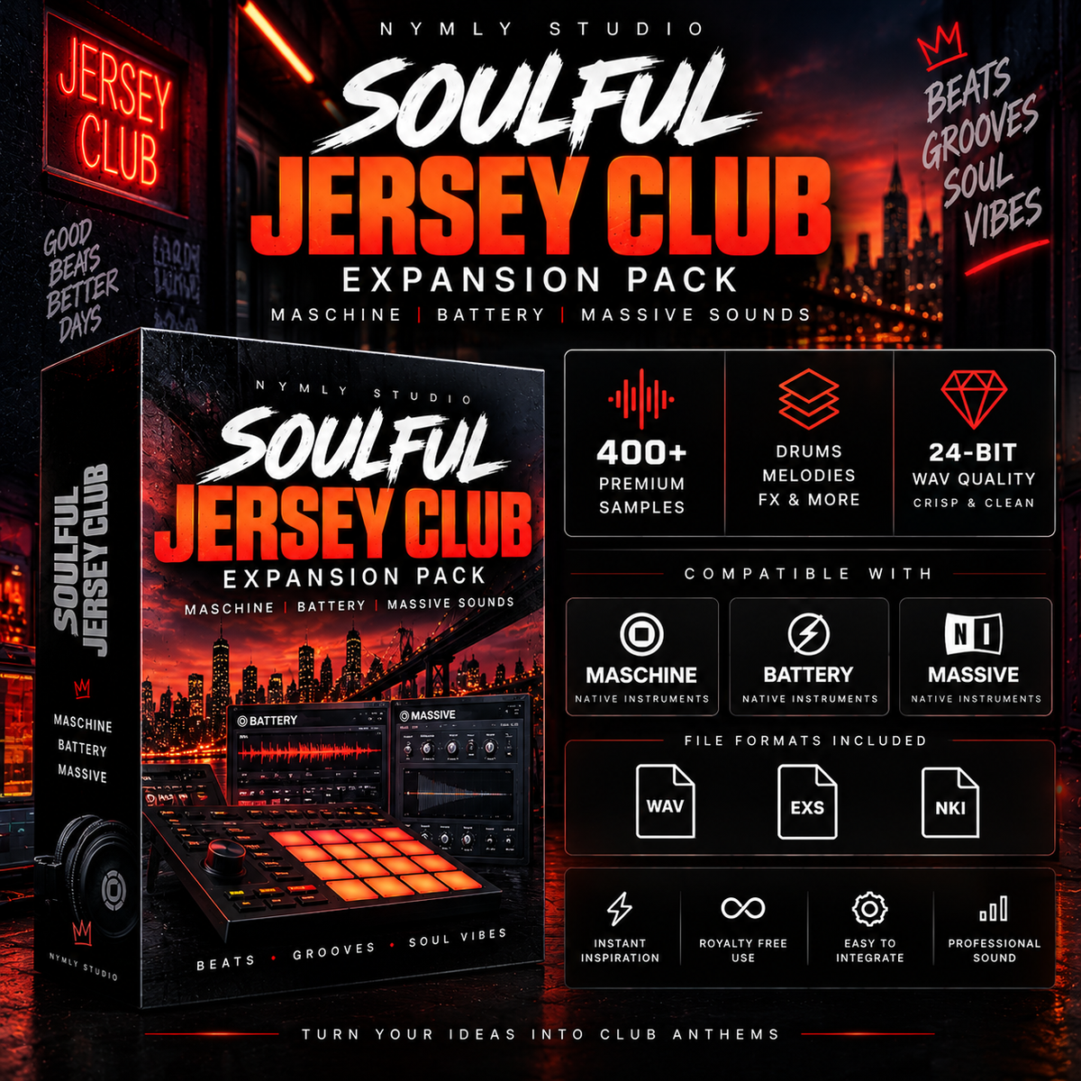 Soulful Jersey Club Expansion Pack – Maschine, Battery & Massive Sounds